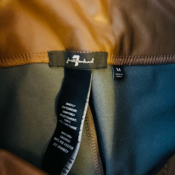 7 For All Mankind Brown Faux Leather Leggings - Picture 3 of 4